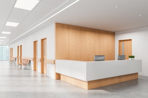 Recepción de clínica médica moderna