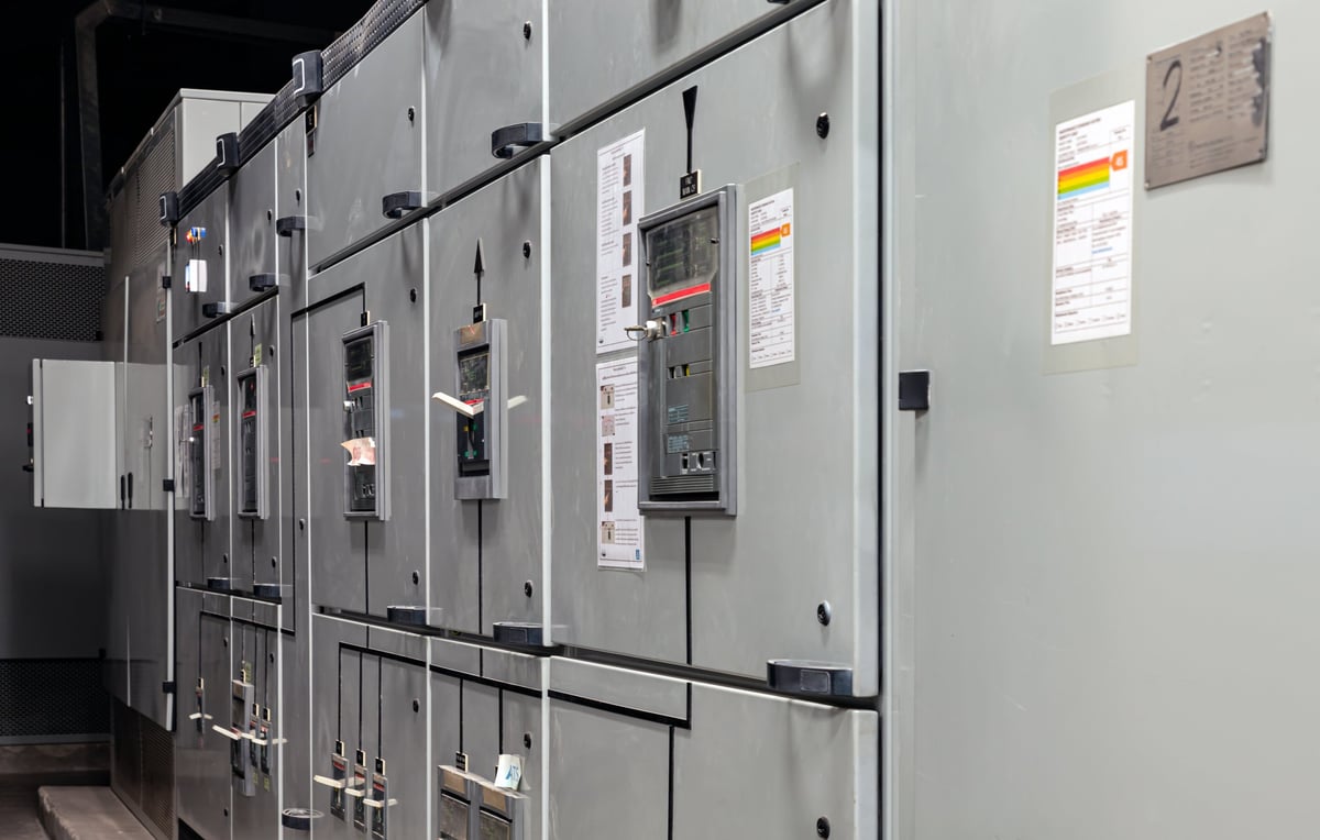 Electrical control room with modern switchgear and panel integration