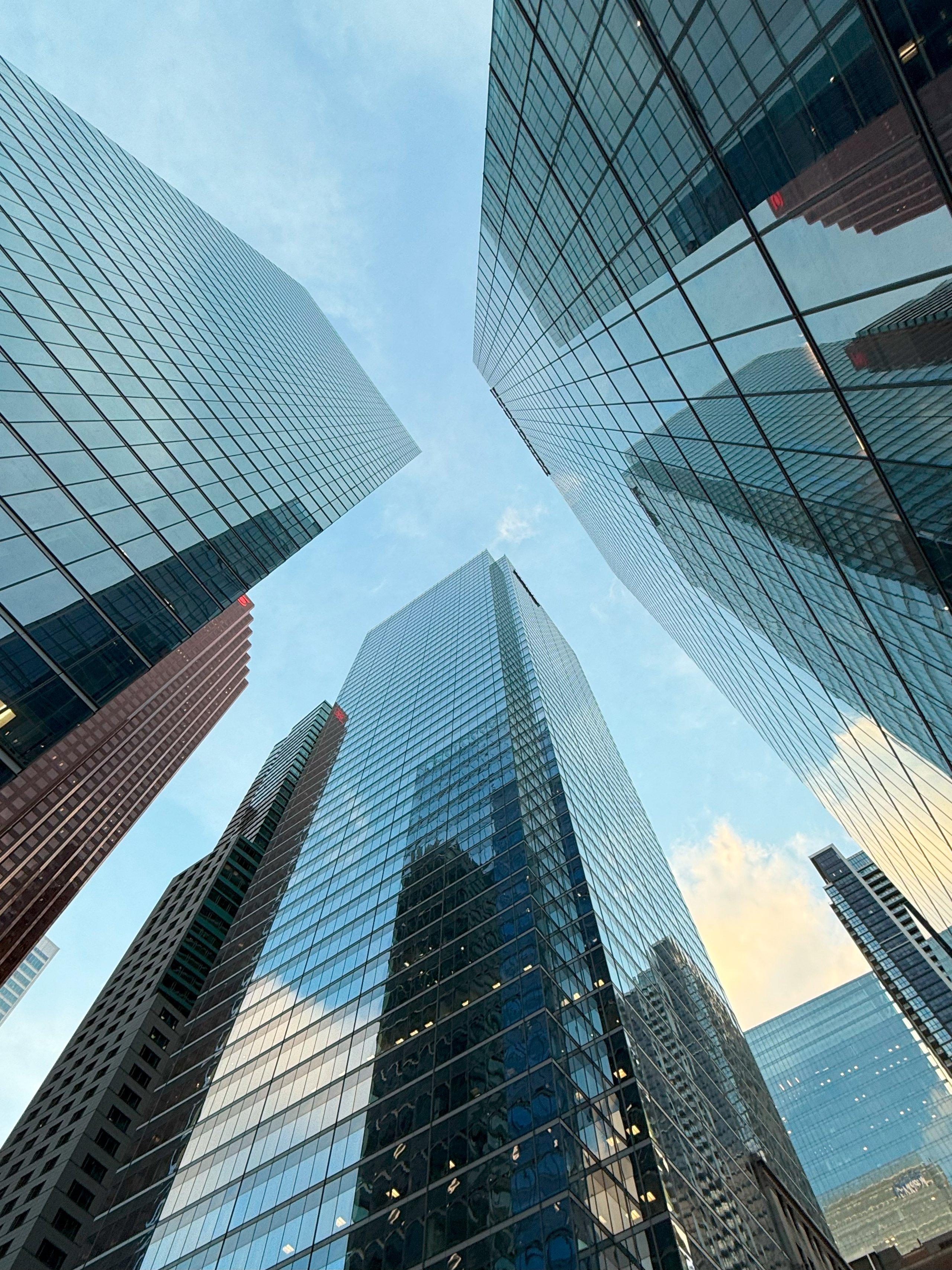 Modern glass skyscrapers