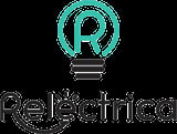 Relectrica logo featuring a turquoise light bulb with the letter R and company name below
